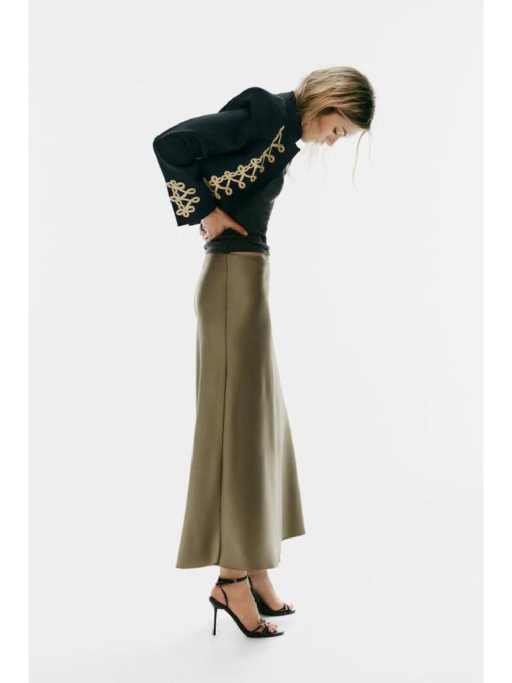 ZARA SATIN MIDI SKIRT 8338/537/507